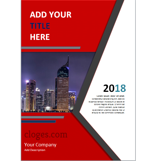 Red Editable Cover Page Template For Microsoft Word