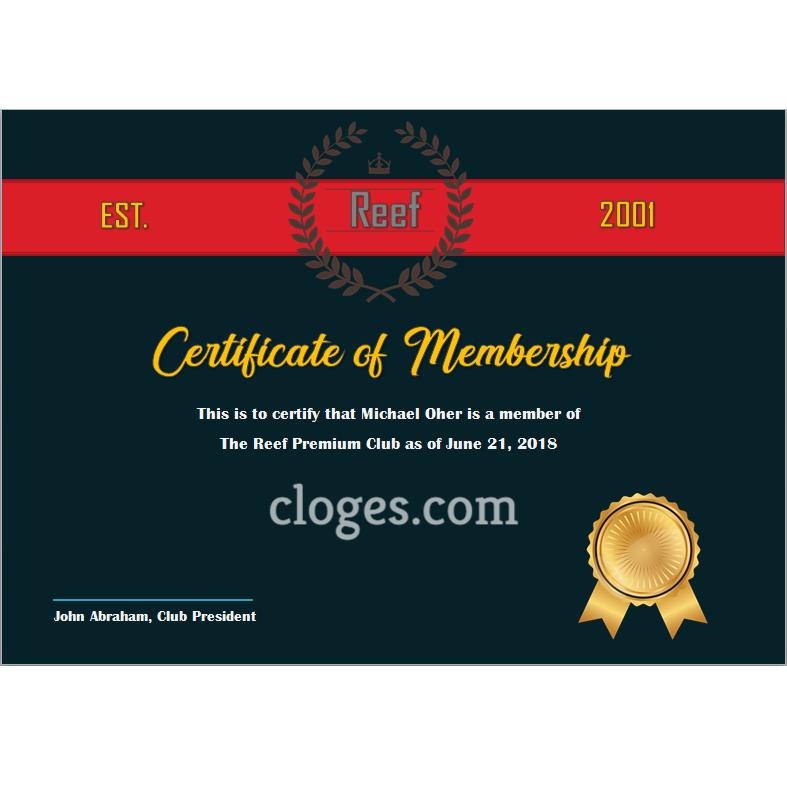 Word Certificate Of Membership Template