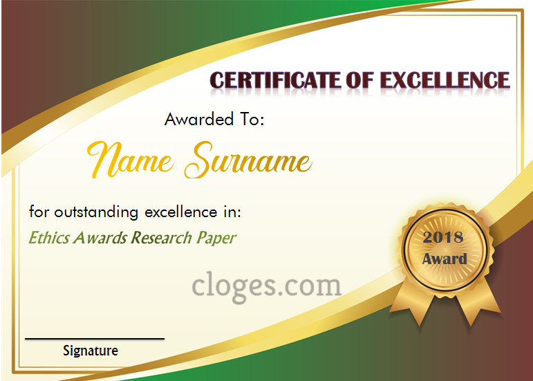 Word Certificate Of Excellence Template