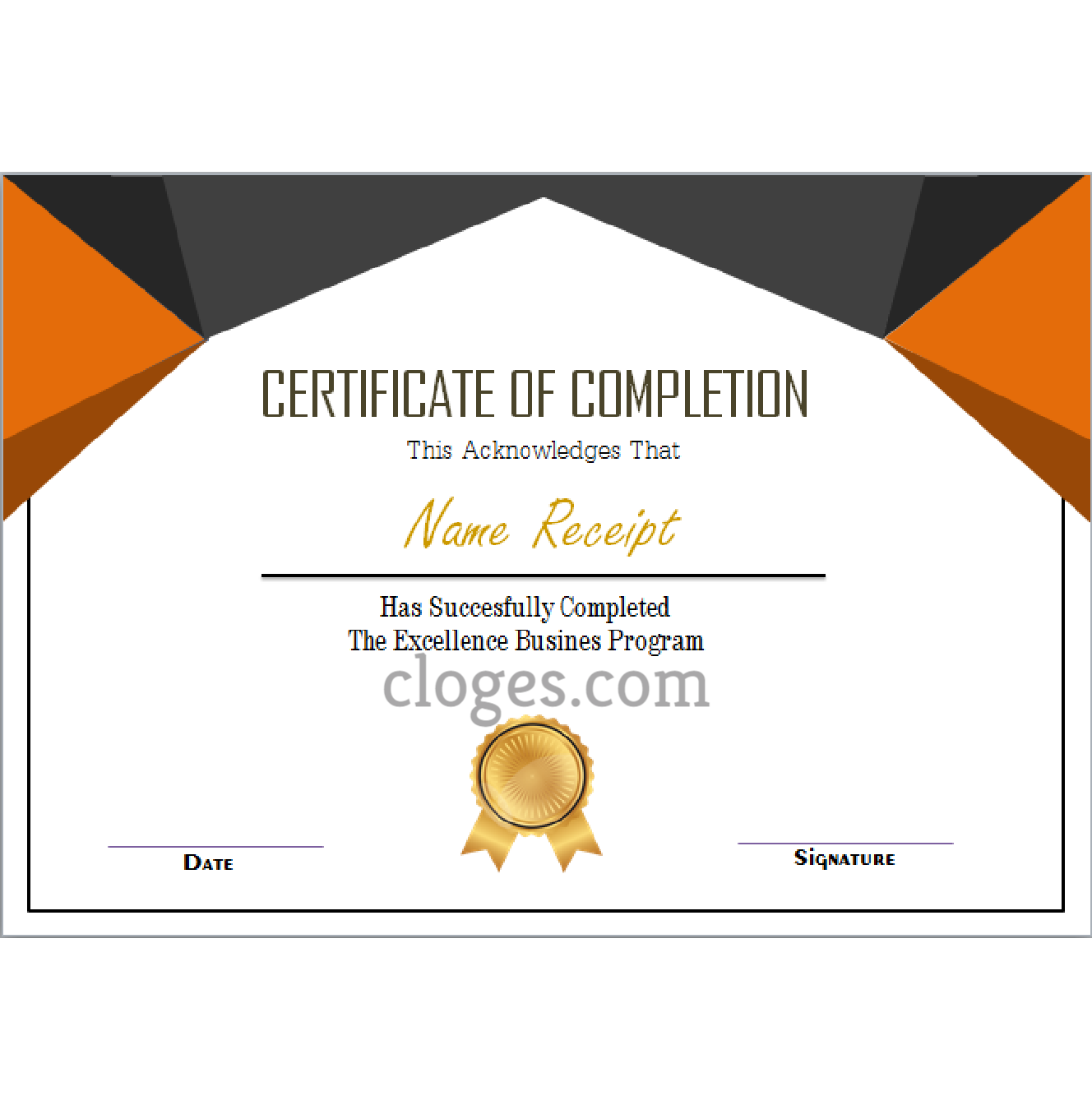 Certificate Of Completion Template Word