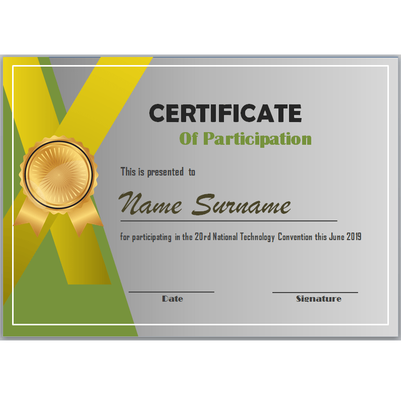 Editable Word Certificate Of Participation Template