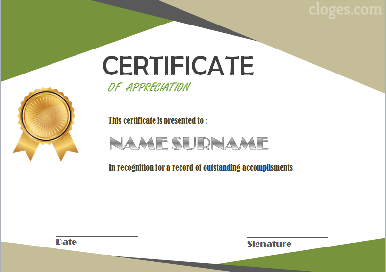 Template Certificate Word from cloges.com