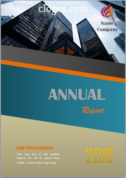 Blue Annual Report Cover Page Template For Microsoft Word