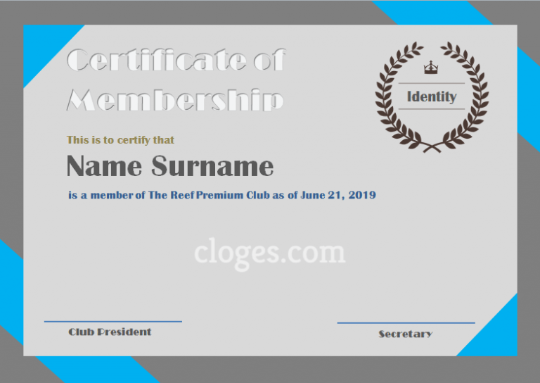 Beauty Grey Microsoft Word Certificate Of Membership Template