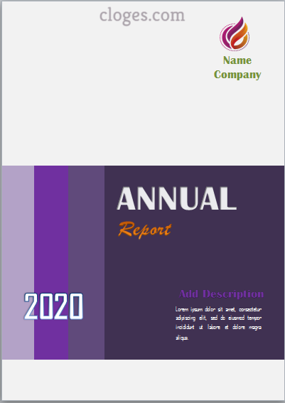 Purple Cover Page Template For Microsoft Word