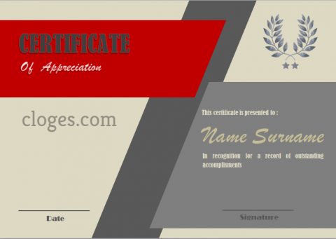 Red Design Microsoft Word Certificate Of Appreciation Template