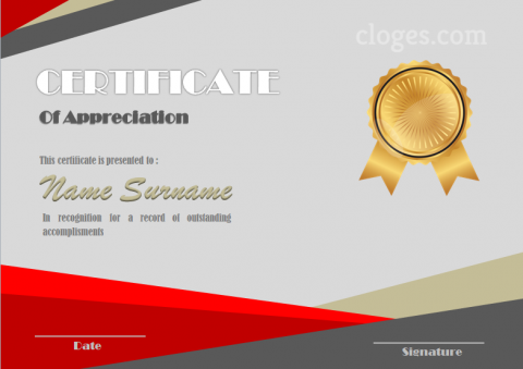 Modern Design Certificate Of Appreciation Template Word