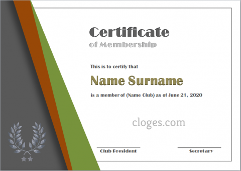Classic Microsoft Word Certificate Of Membership Template