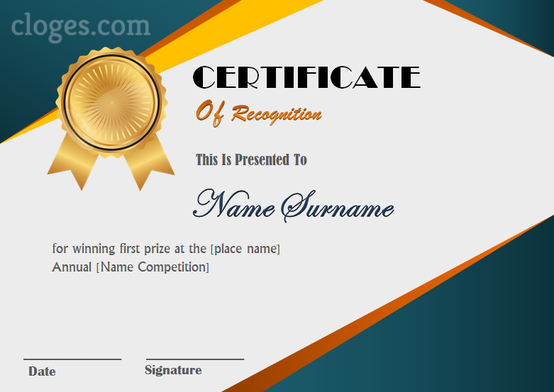 Editable Certificate For Recognition
