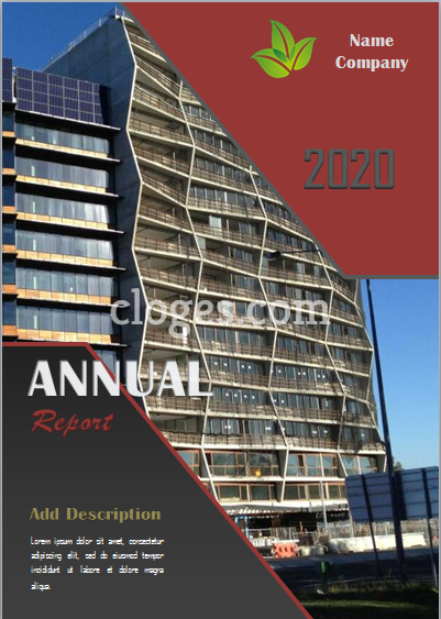 Black & Red Annual Report Cover Page Microsoft Word Template