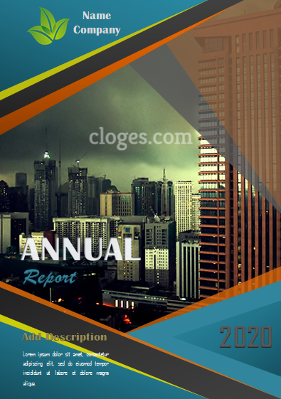 Blue Tosca Annual Report Cover Page Microsoft Word Template