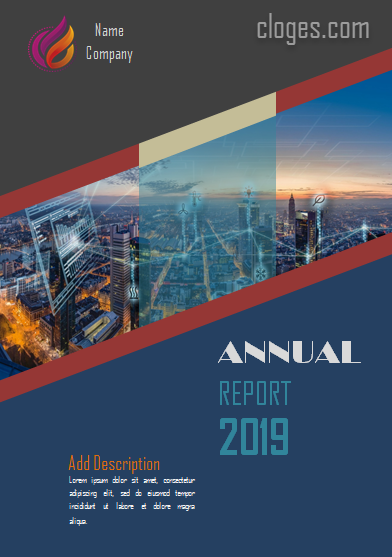 Dark Blue Annual Report Cover Page Microsoft Word Template