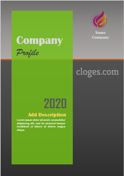 Editable Grey & Green Company Profile Template Word
