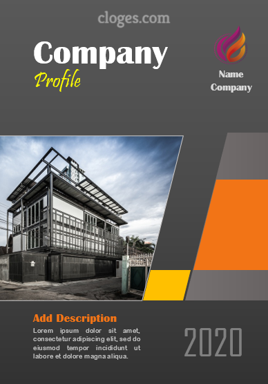 Editable Dark Grey Company Profile Template Word