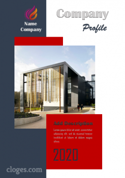 Editable Blue & Red Company Profile Template Microsoft Word