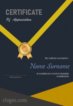 Horizontal Blue Design Certificate Of Appreciation Template Ms.Word