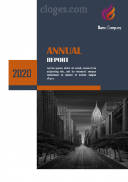 Editable Blue & Orange Annual Report Template Microsoft Word