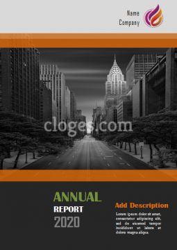 Editable Modern Grey & Orange Annual Report Template Microsoft Word