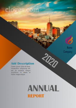 Modern Blue & Orange Annual Report Template Microsoft Word