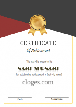 Editable Vertical Microsoft Word Certificate Of Achievement Template