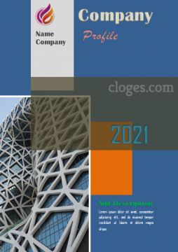 Editable Blue & Orange Company Profile Template Microsoft Word