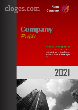 Editable Red Company Profile Cover Template Ms.Word