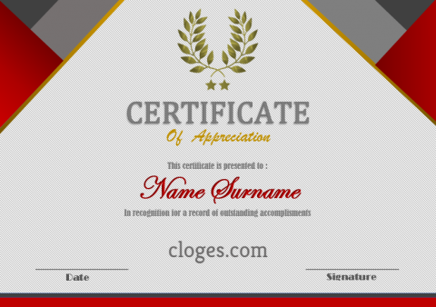 Design Red Certificate Of Appreciation Template Word