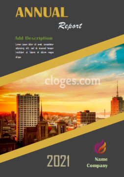 Editable Black & Gold Annual Report Template Cover Word