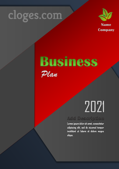 Red & Blue Business Plan Cover Page Word Template