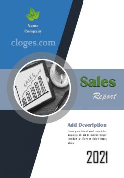 Blue Sales Report Cover Page Microsoft Word Template