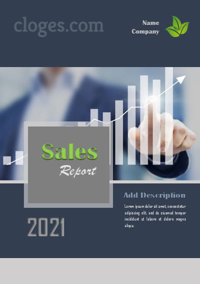 Editable Blue Sales Report Cover Page Ms. Word Template