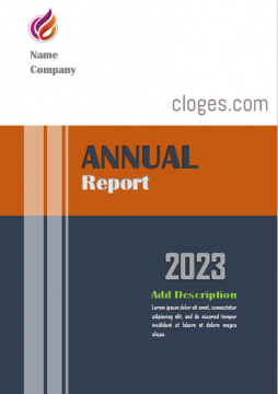 Editable Simple Orange & blue Annual Report Cover Template Word